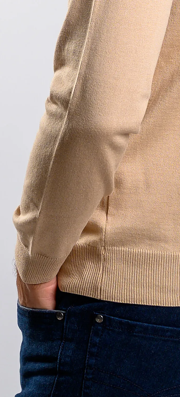 Alain Delon dolcevita beige cotone collo basso taglia S