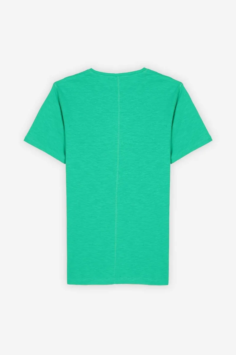 Sonny Bono t-shirt overlock cotone fiammato verde