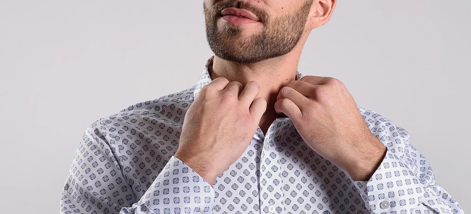 Alain Delon camicia bianca Slim Fit fantasia cotone