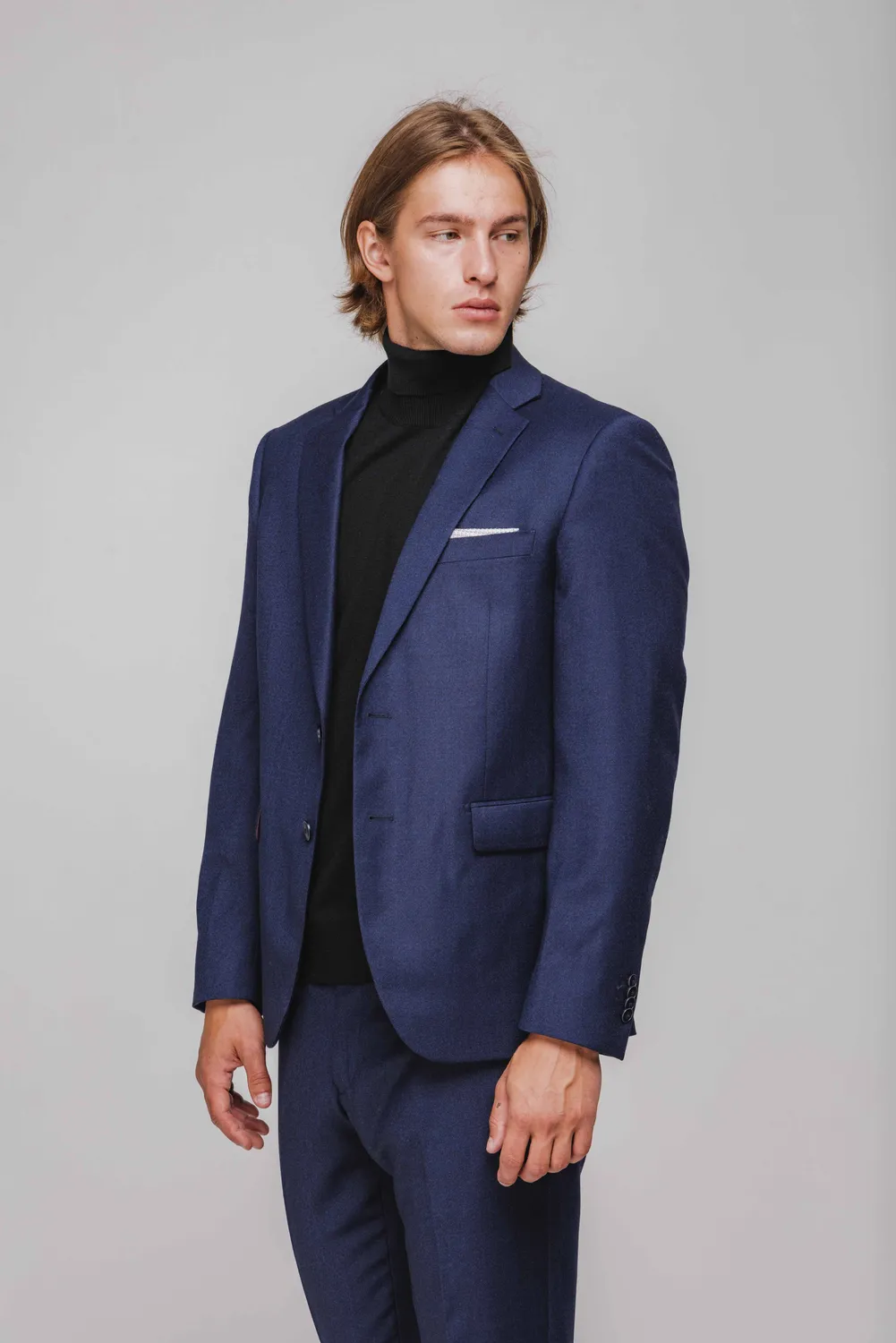Alain Delon abito uomo slim fit blu accenti neri