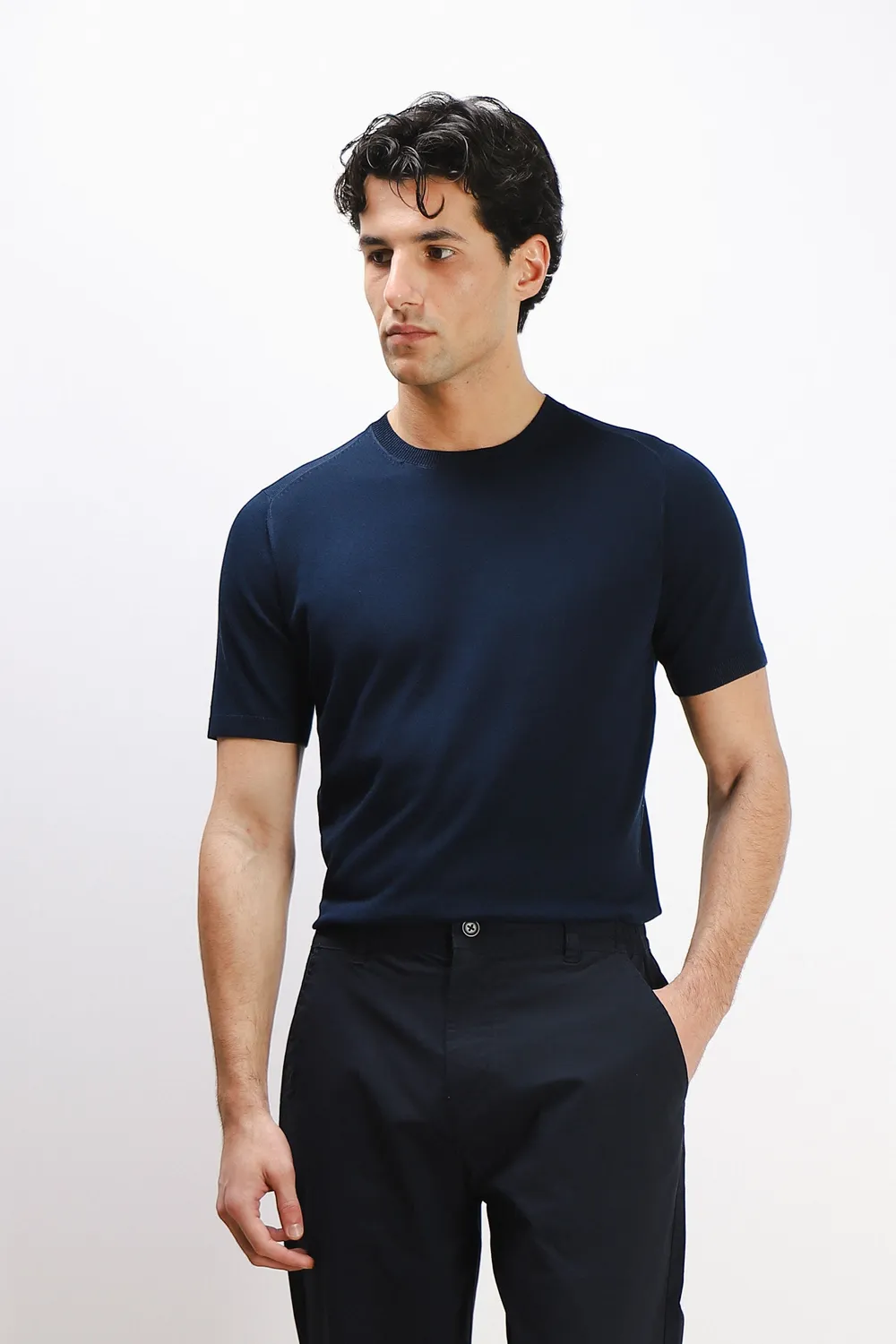 Sonny Bono maglina t-shirt girocollo bleu