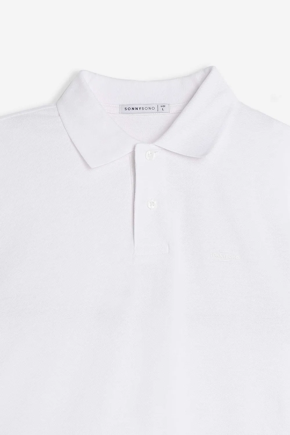 Sonny Bono Basic Polo Bianca Piquet Logo Cotone