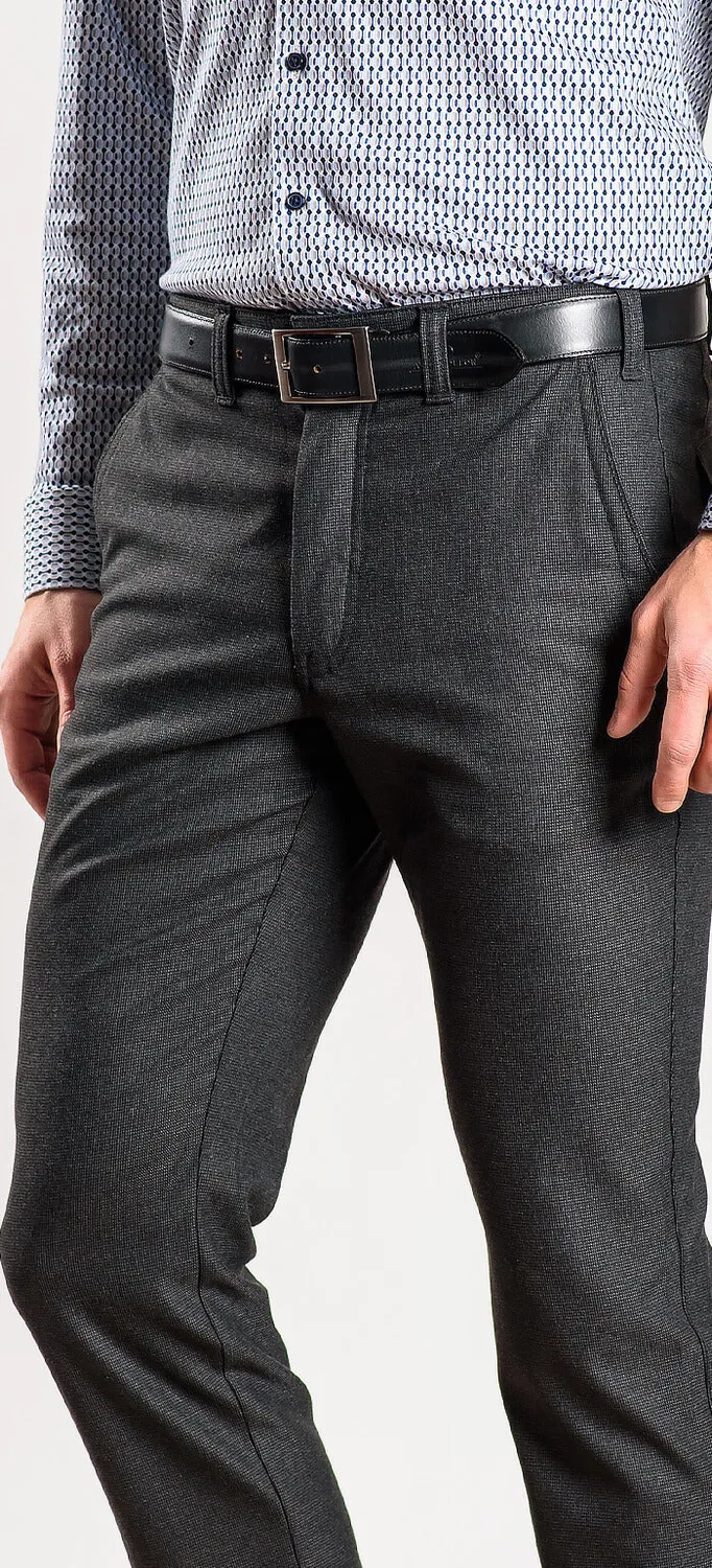 Alain Delon pantaloni casual grigi 35/32 slim fit elastici