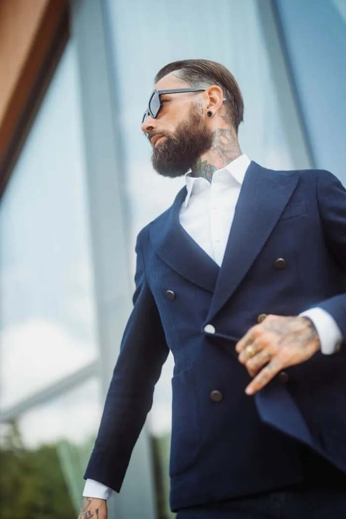 Alain Delon blazer club blu doppiopetto bottoni oro