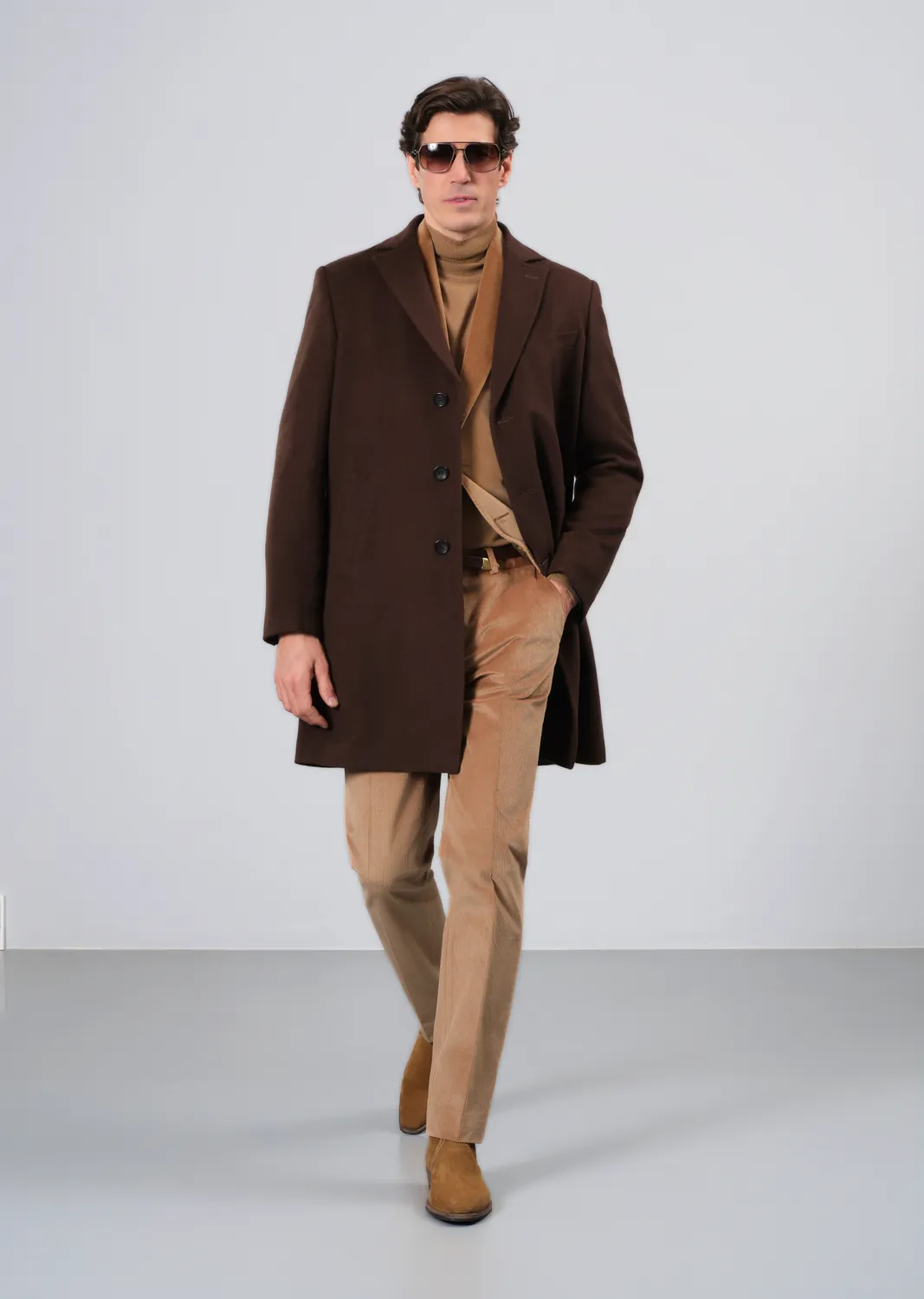 Sand Menswear Sultan Relax cappotto cashmere marrone scuro