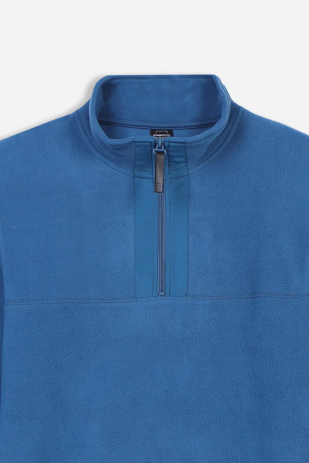 Sonny Bono felpa mezza zip pile color petrolio