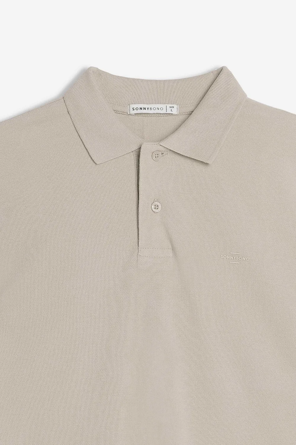 Sonny Bono Basic polo piquet beige tinta unita logo