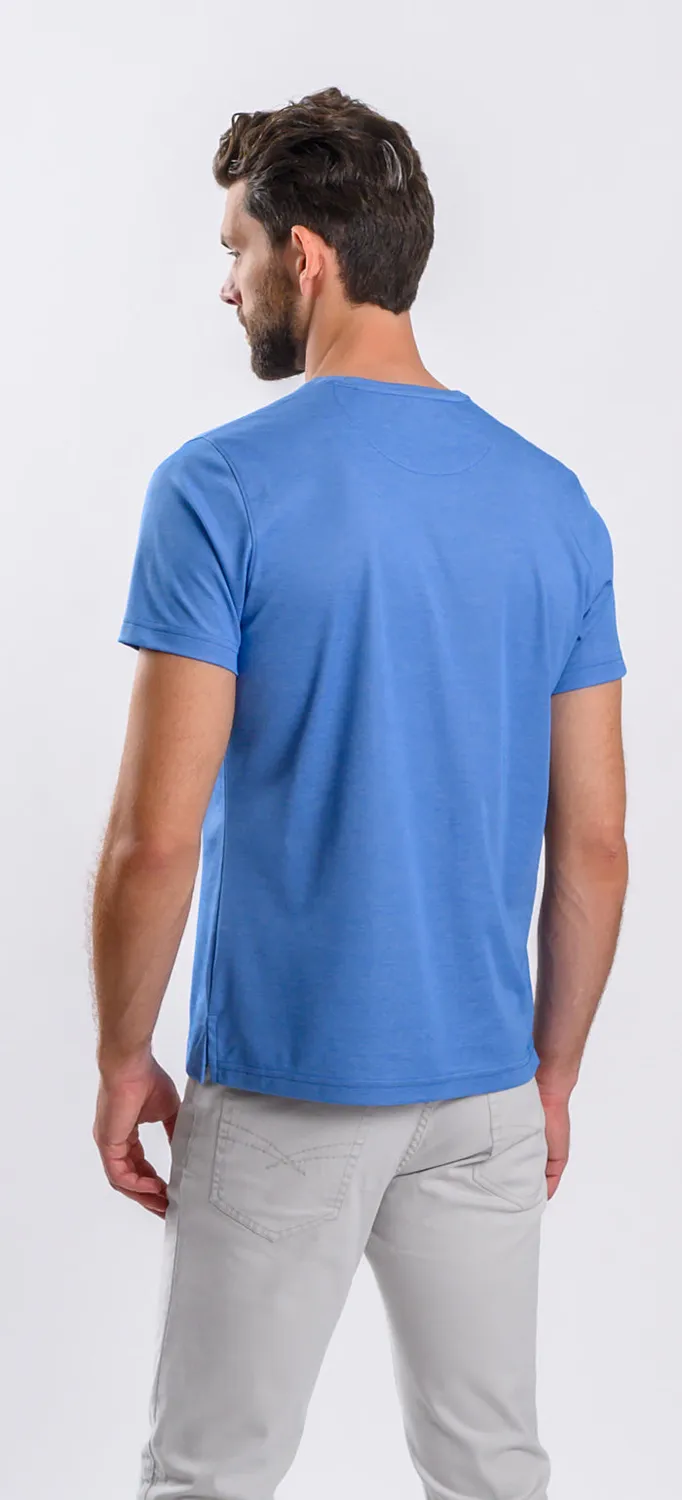 Alain Delon T-Shirt Blu Fantasia Micropima Slim