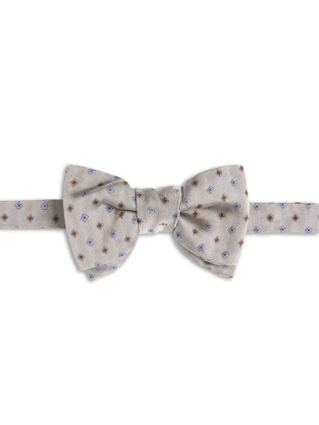 Caruso Papillon Seta Grigio Geometrico Taglia M