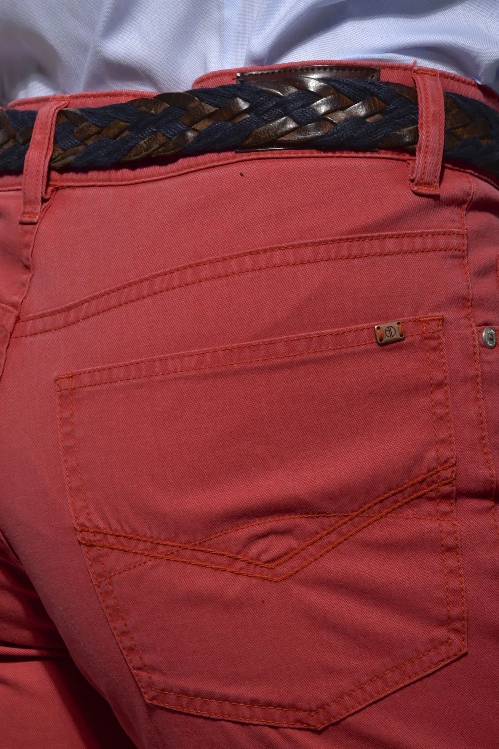 Alain Delon pantaloni slim fragola cotone elasticizzato