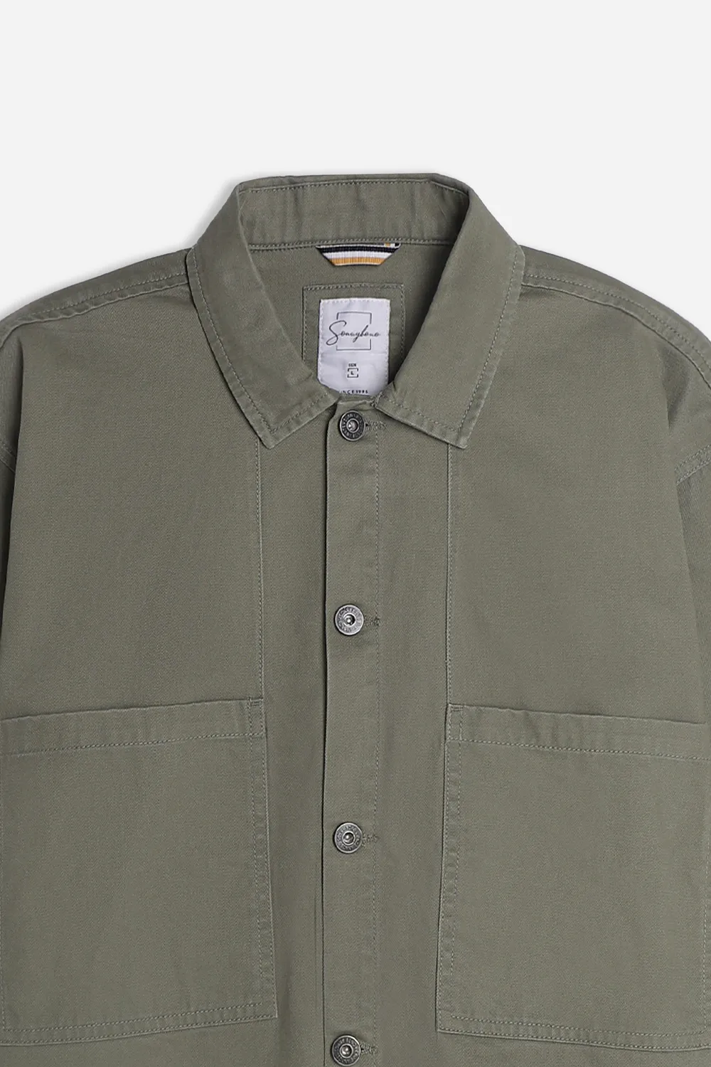 Sonny Bono Overshirt Doppia Tasca Giacca Cotone Verde Militare