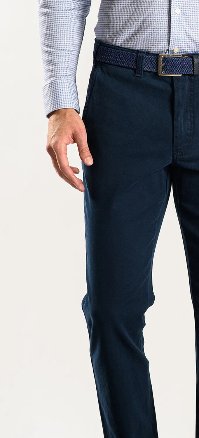 Alain Delon Pantaloni Blu Cotone Uomo Slim 35/34