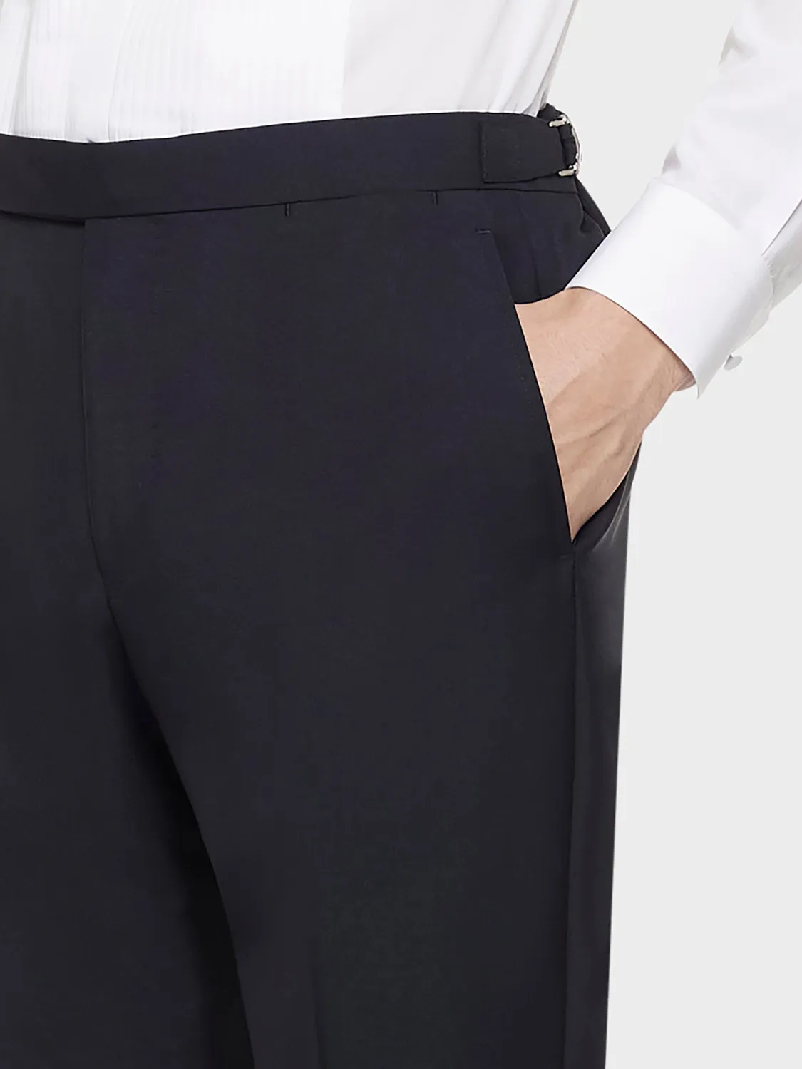 Caruso Norma pantalone lana mohair blu navy flat front
