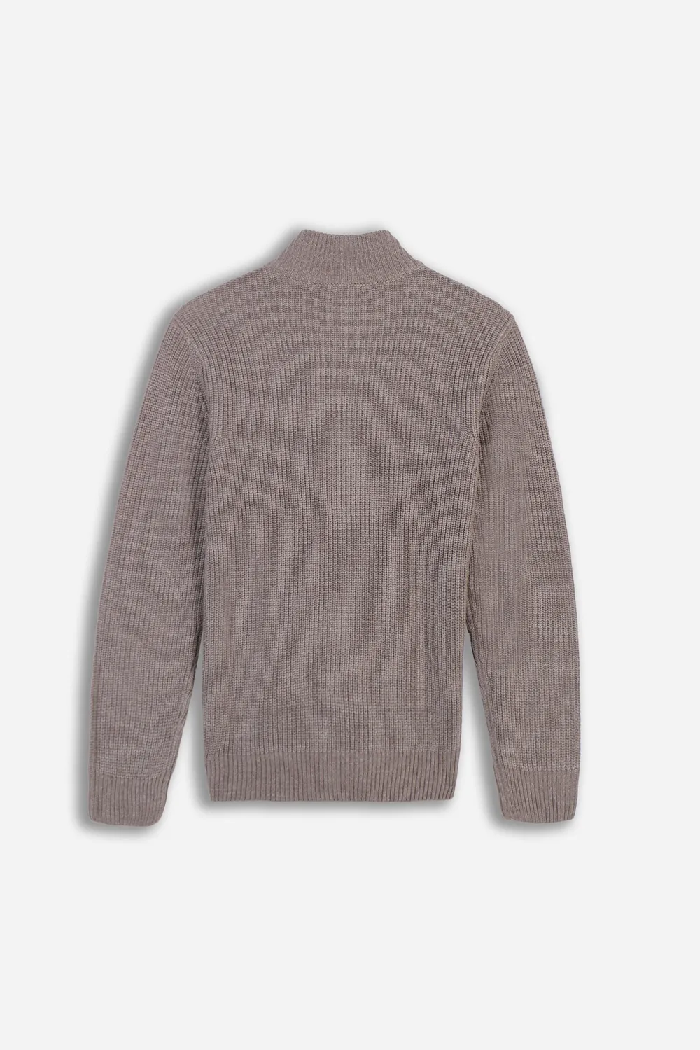 Sonny Bono maglia full zip costina sabbia collo in piedi