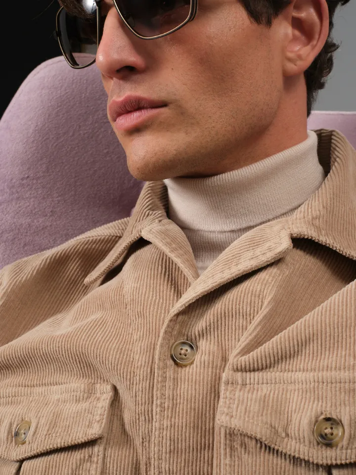 Sand Menswear Anders Safari 0778 sopracamicia cammello chiaro