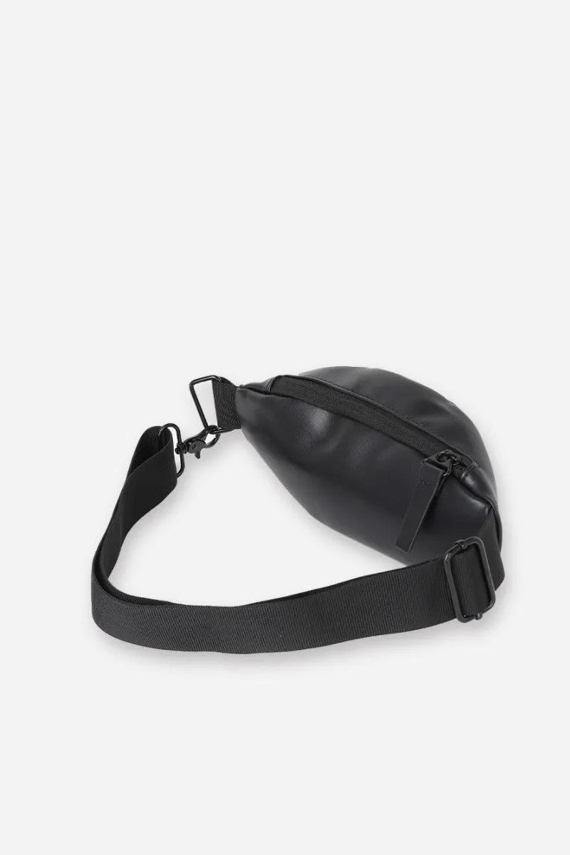 Sonny Bono marsupio effetto pelle nero con zip
