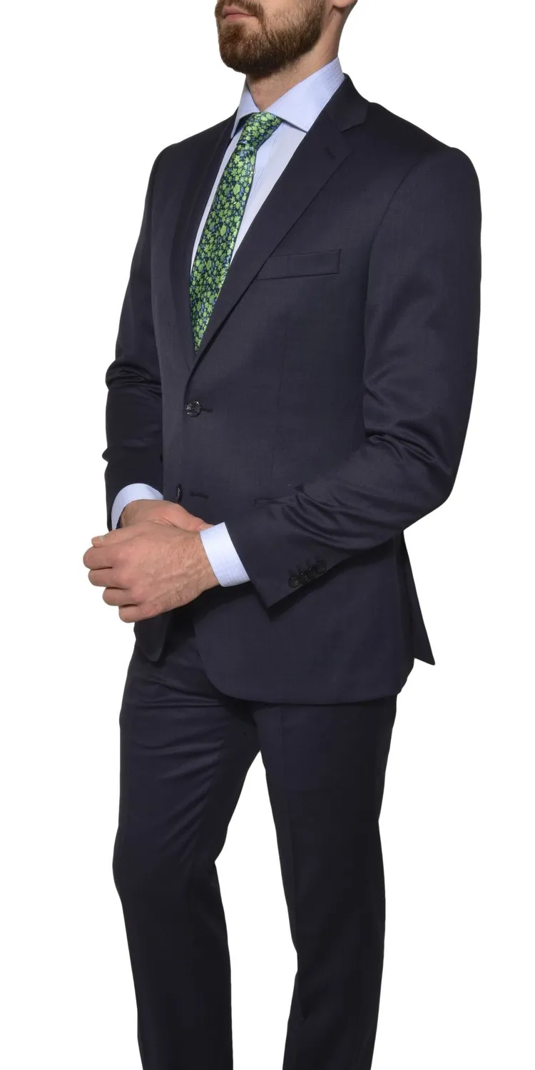 Alain Delon Basic giacca abito blu navy lana stretch