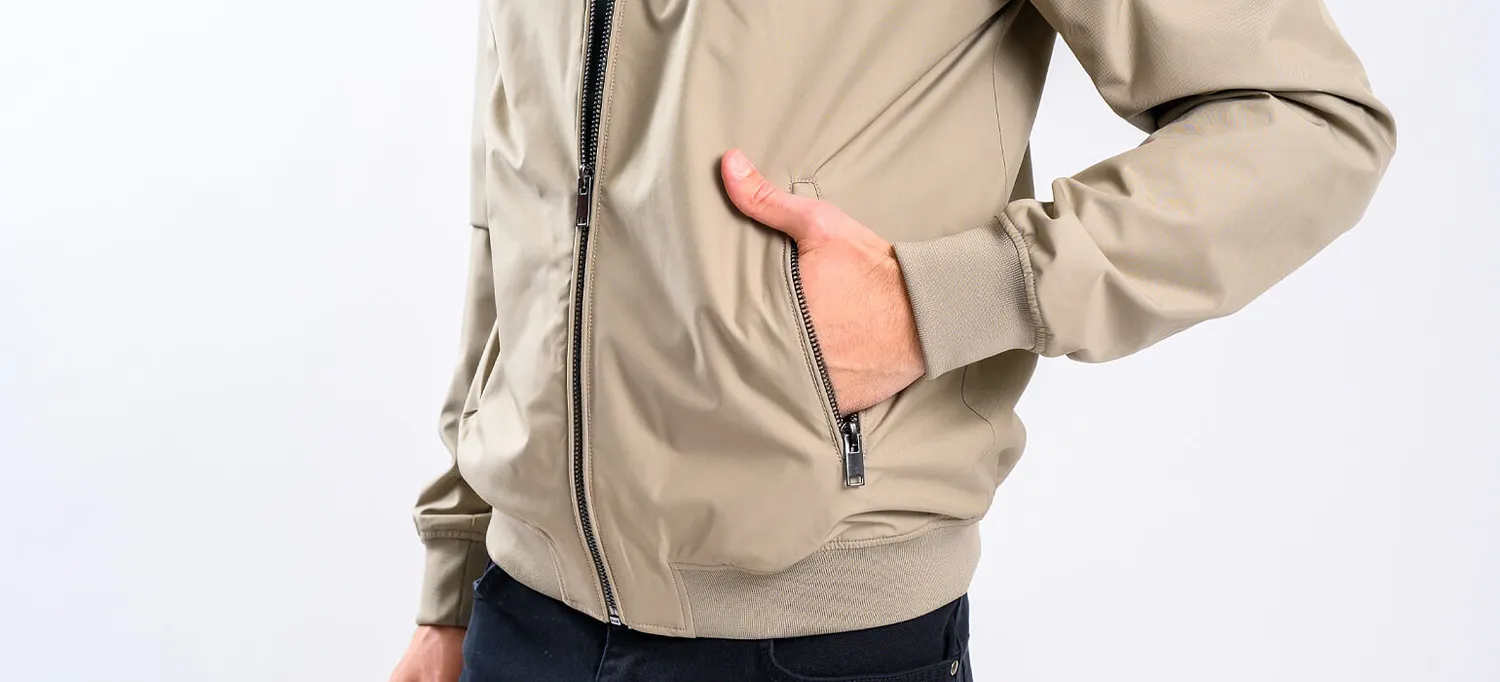 Alain Delon giacca beige imbottita leggera uomo