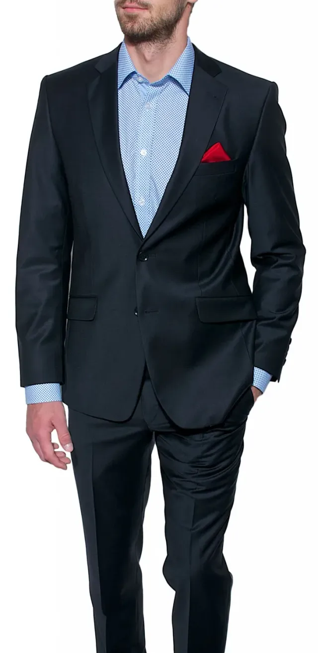 Alain Delon Slim Fit completo nero cerimonia taglia 106