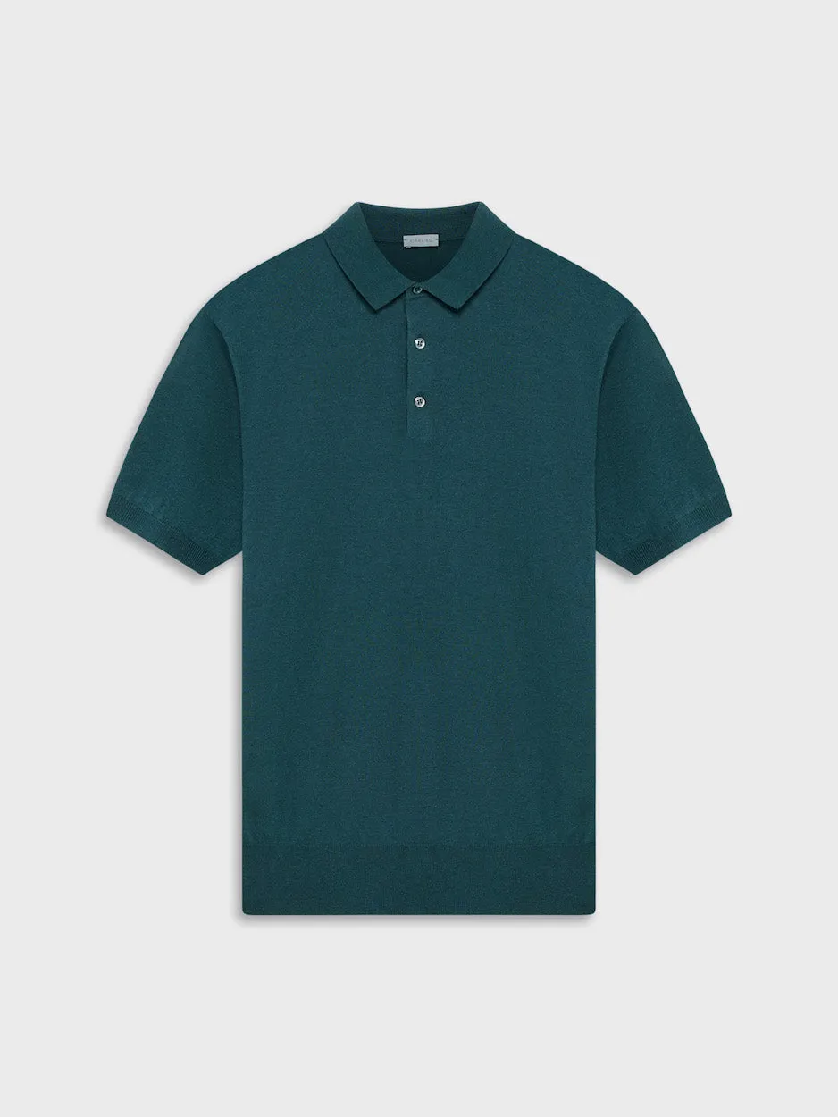 Caruso Butterfly polo maniche corte seta cotone verde