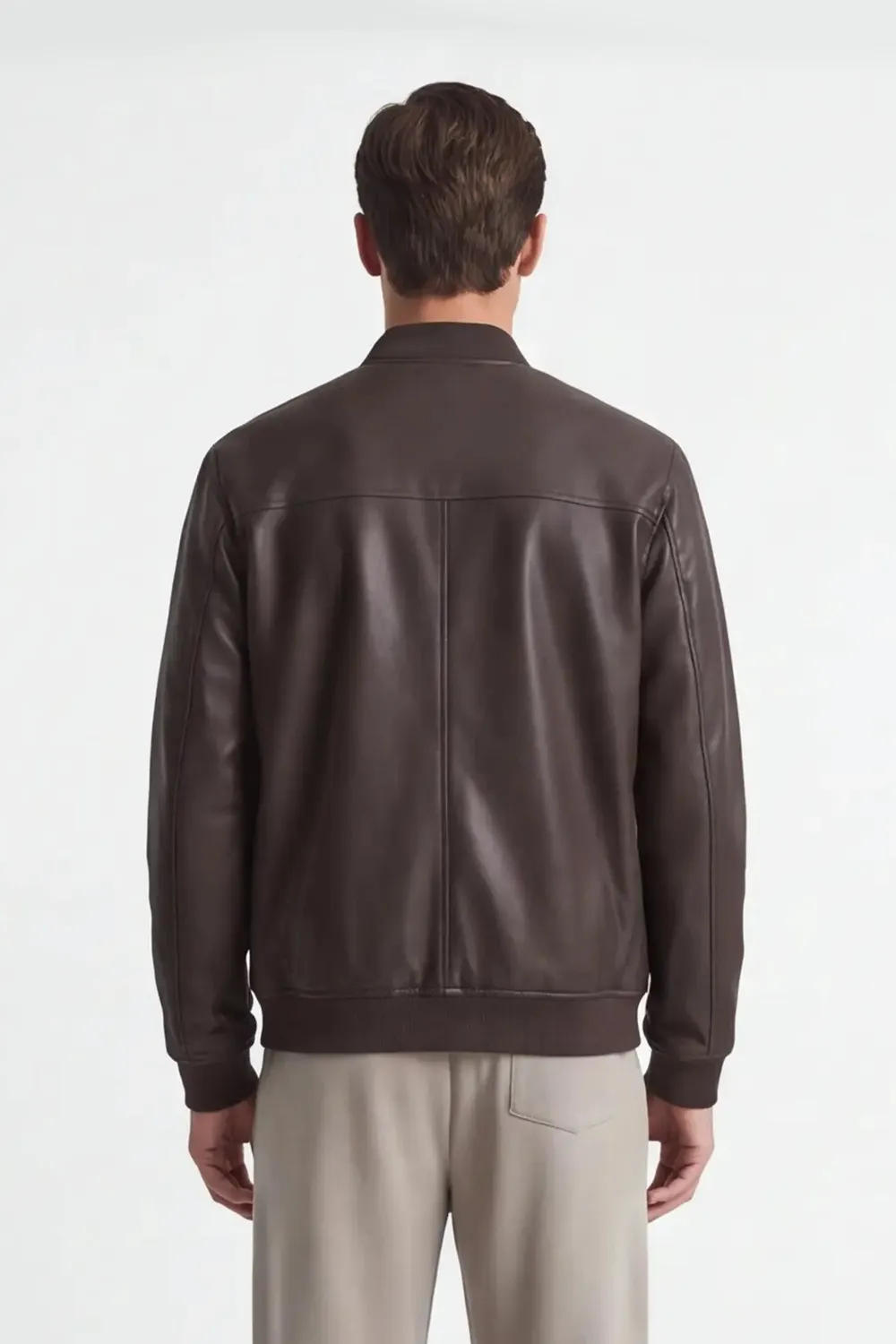 Sonny Bono Bomber giubbotto effetto pelle moro