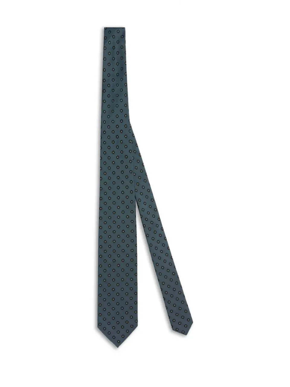 Caruso cravatta sette pieghe seta blu floreale uomo