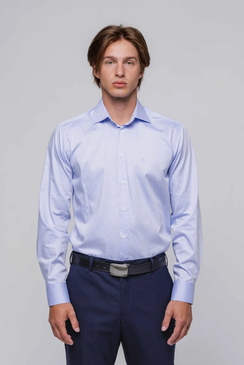 Alain Delon camicia azzurra extra slim pois business