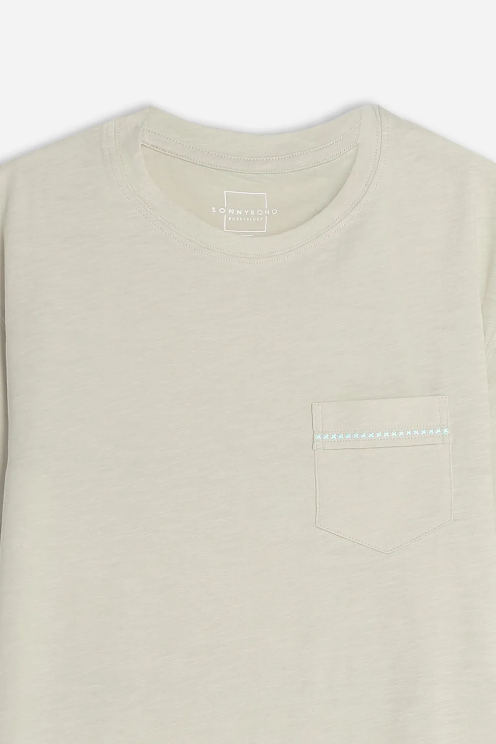 Sonny Bono Slub t-shirt girocollo beige taschino