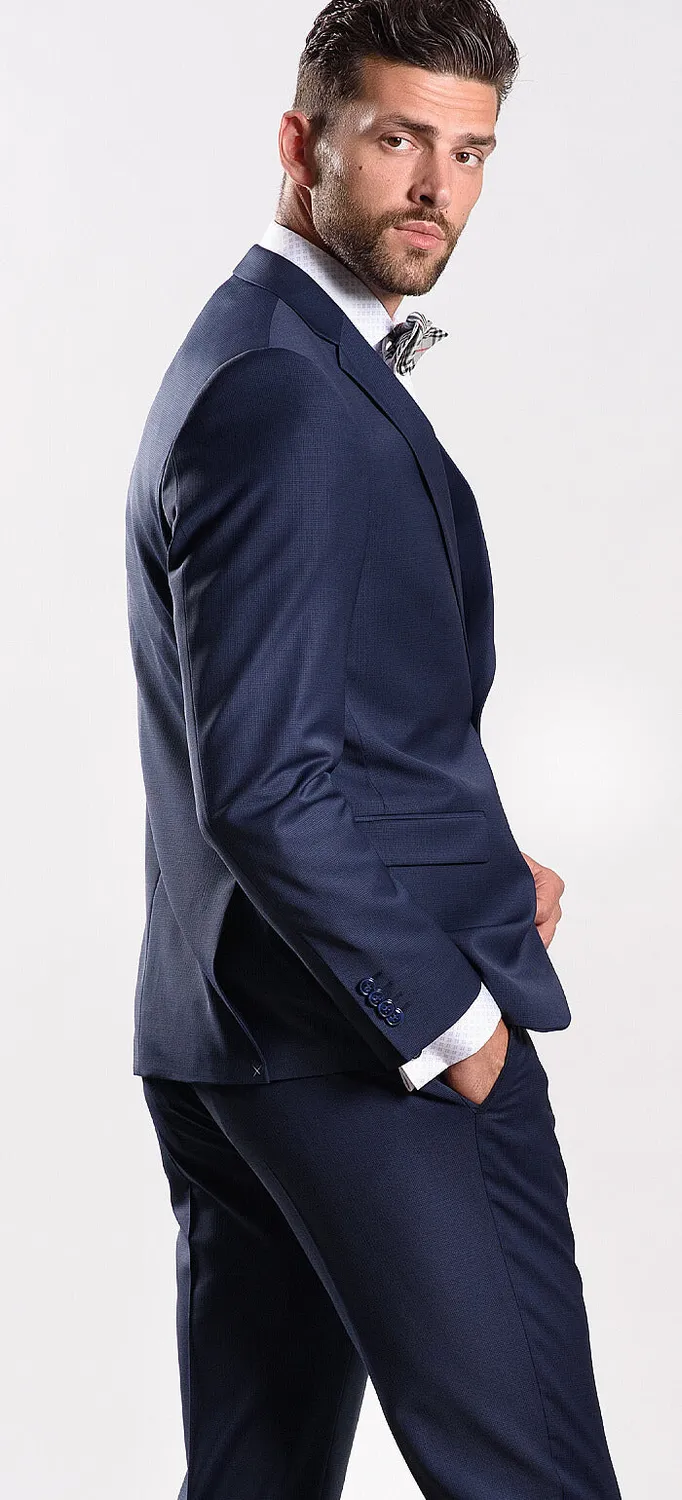 Alain Delon abito blu navy fantasia slim fit 2 pezzi