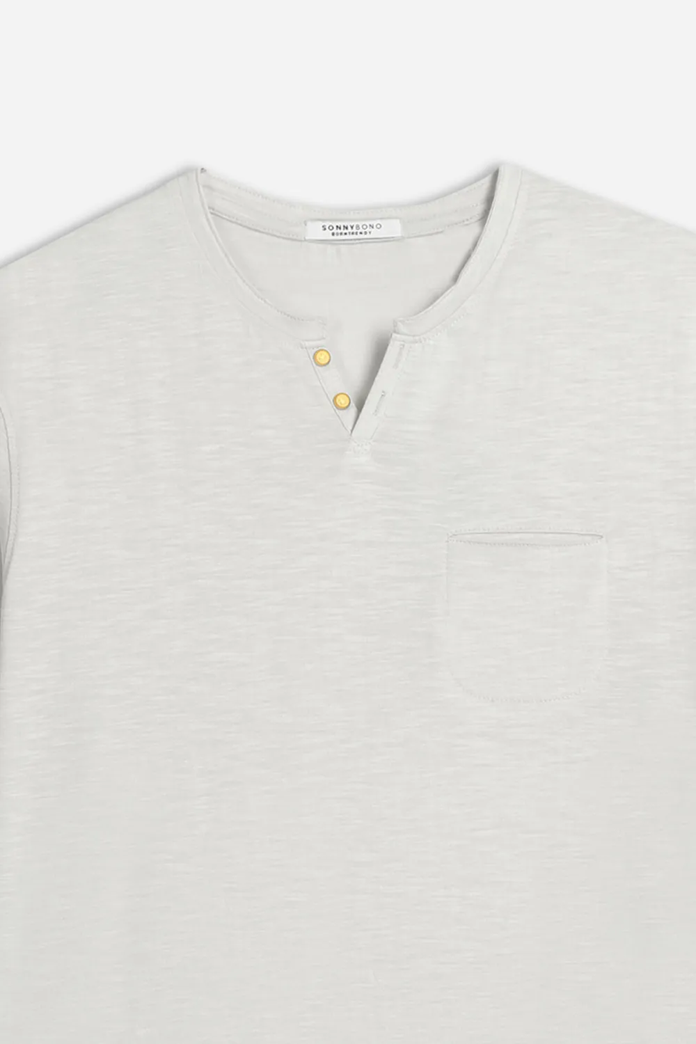 Sonny Bono Collo a Goccia T-Shirt Grigio Chiaro Slub