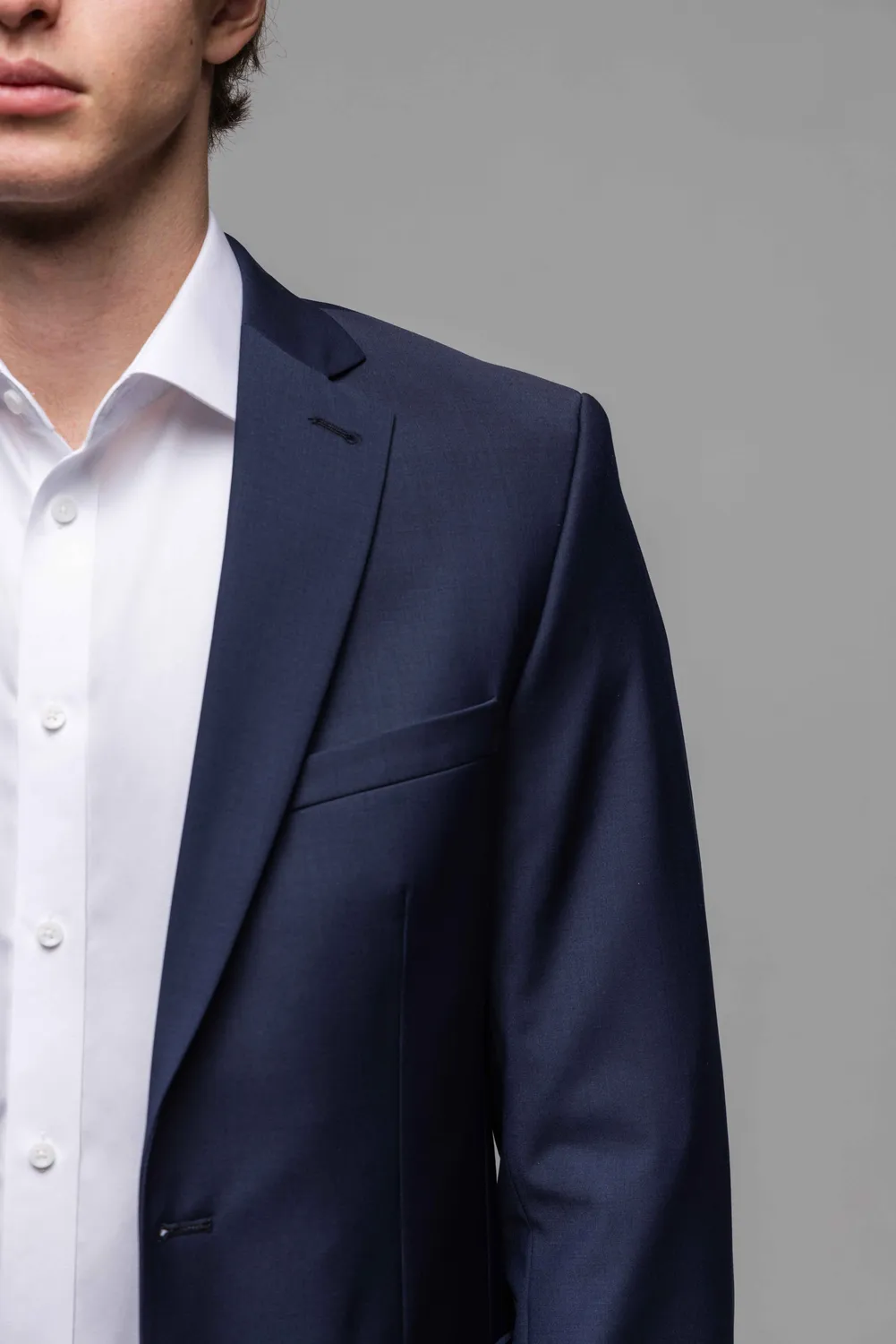 Alain Delon giacca blu basic slim fit uomo lana