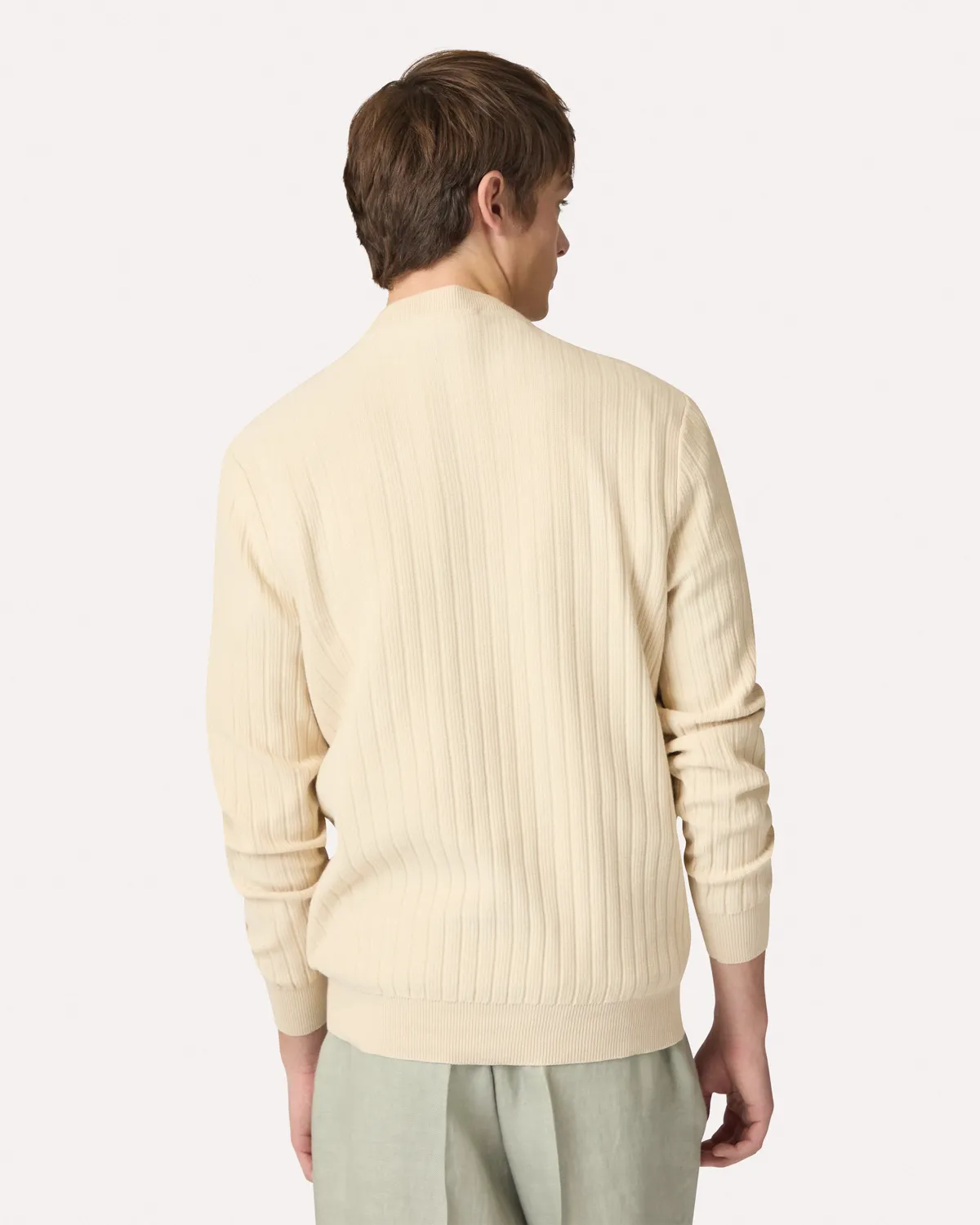 Lardini maglione girocollo panna piquet cotone