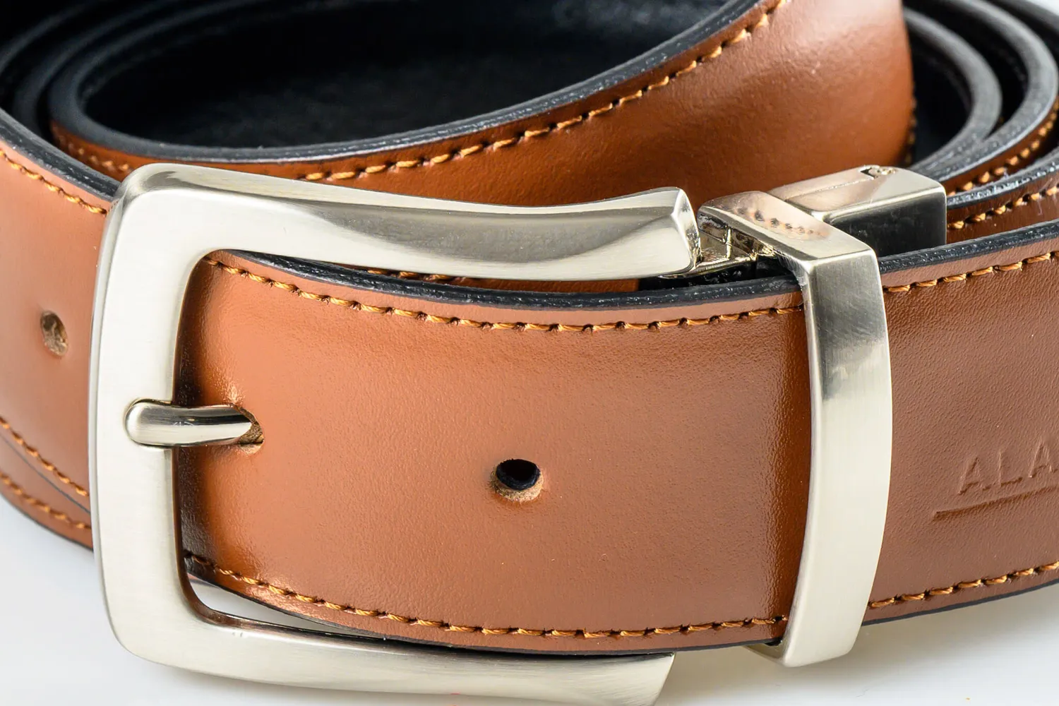 Alain Delon Cintura Pelle Reversibile 110 cm