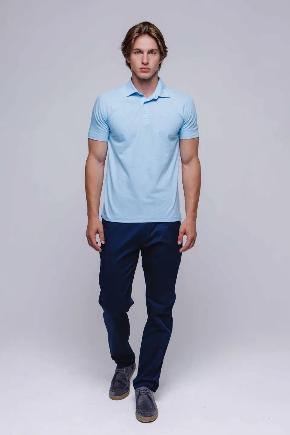 Alain Delon pantalone blu casual elasticizzato cotone