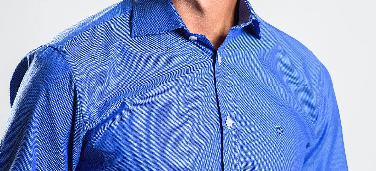 Alain Delon camicia classica blu cotone regular