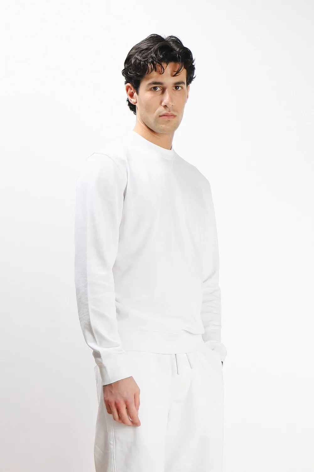 Sonny Bono Basic felpa girocollo bianco cotone