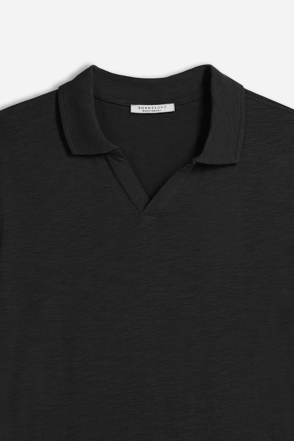 Sonny Bono polo slub collo derby nero cotone
