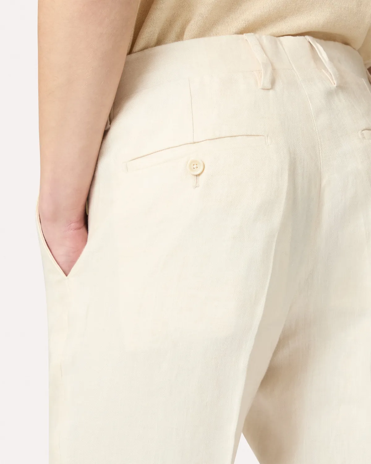 Lardini pantalone panna in lino senza pieghe