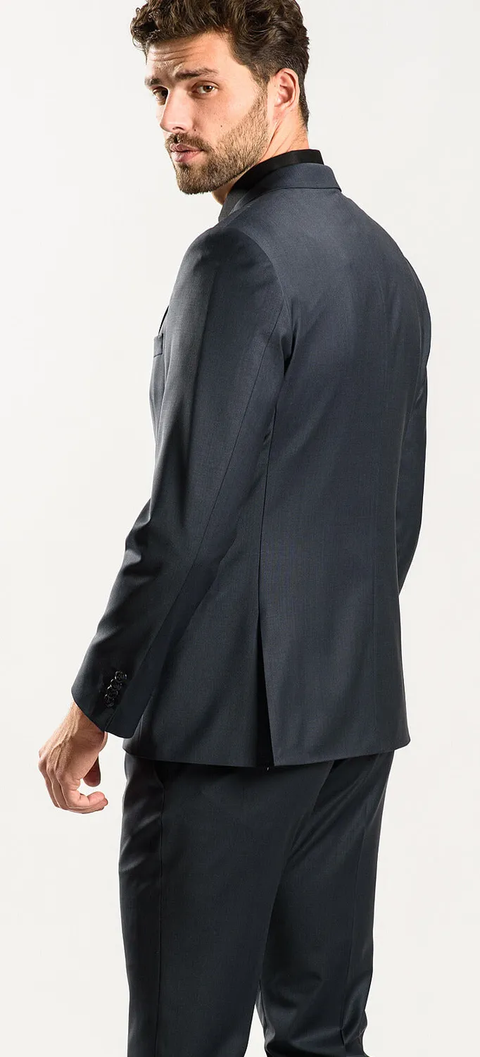 Alain Delon Steel Slim completo grigio acciaio stretch
