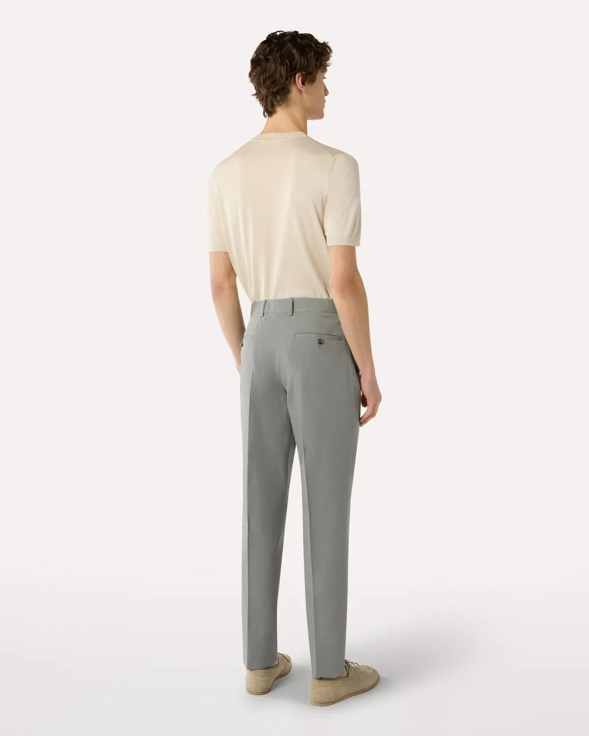 Lardini pantalone grigio cotone seta senza pieghe