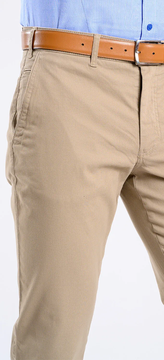Alain Delon pantalone chino beige slim fit cotone