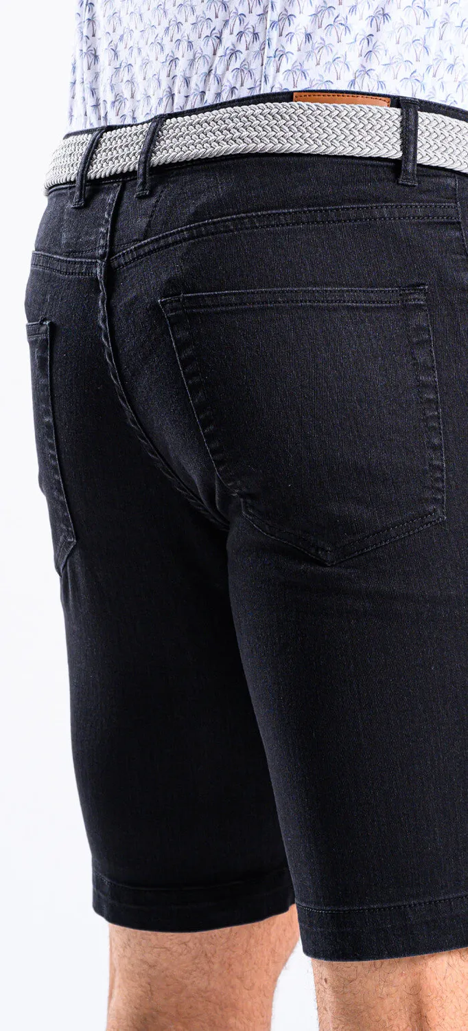 Alain Delon short jeans nero slim fit 35/32 cotone