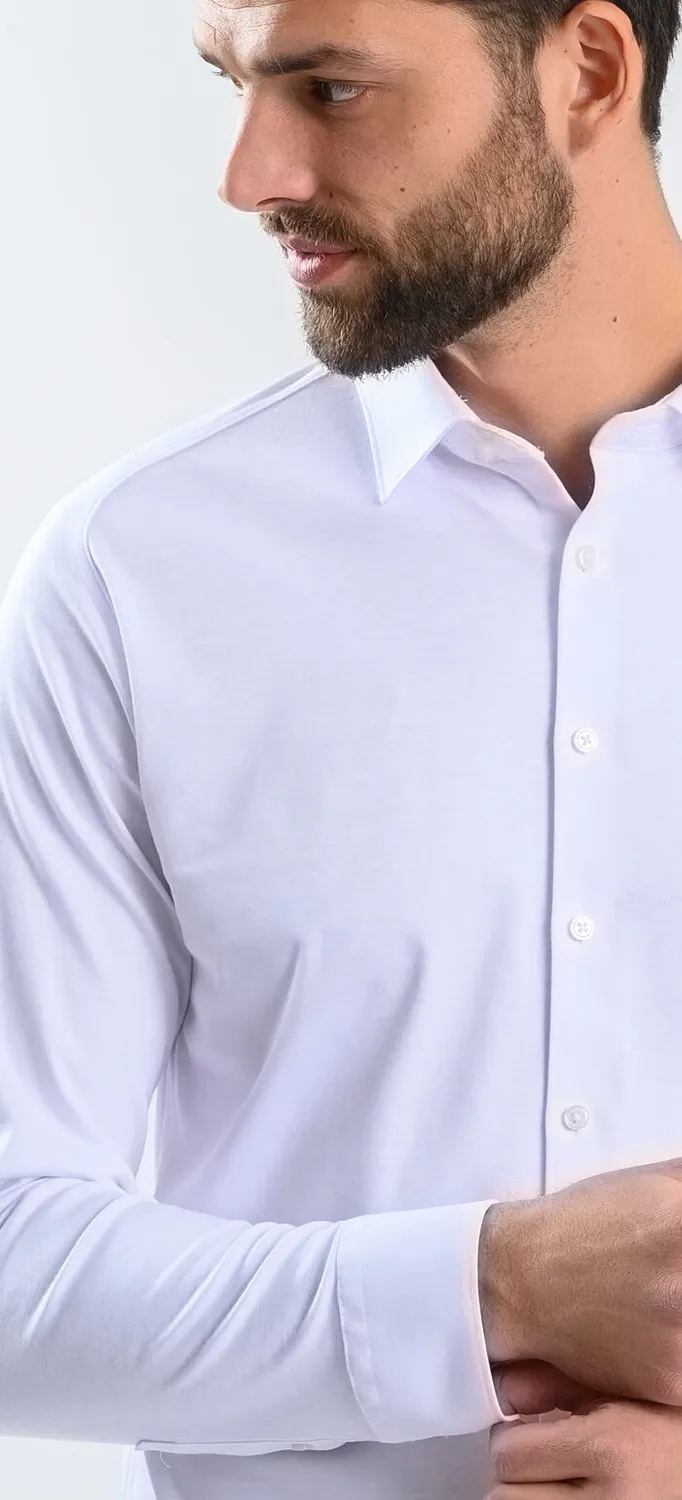 Alain Delon camicia bianca Extra Slim Fit stretch no-stiro