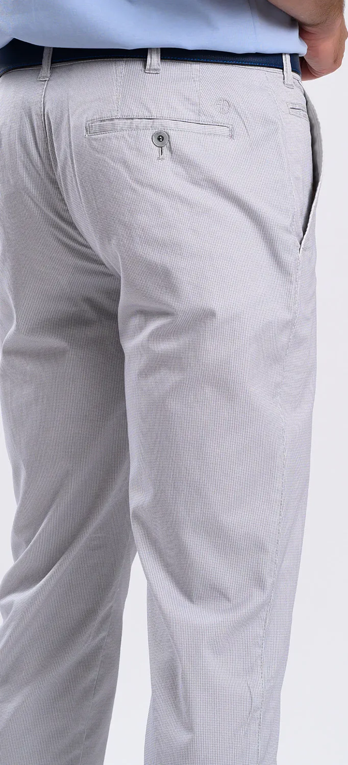 Alain Delon Chino Beige Stampa Gallo Slim Fit