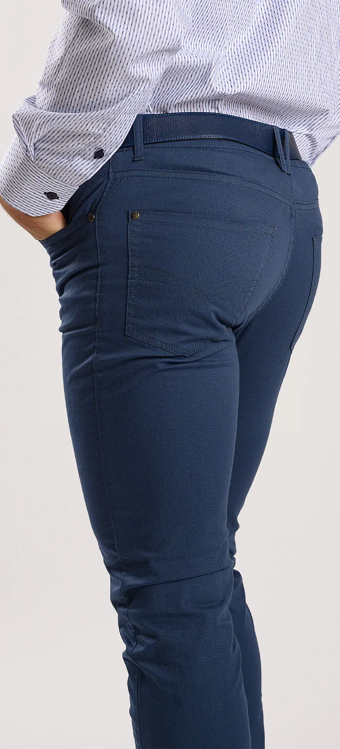 Alain Delon pantaloni casual blu fantasia 35/32 slim fit