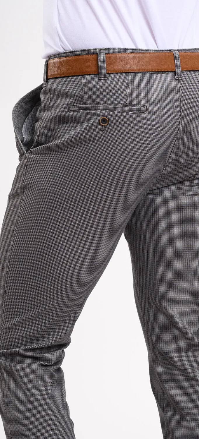Alain Delon Pantaloni Uomo Grigio-Marrone Gallo