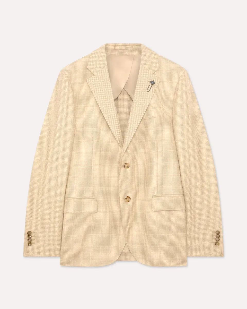 Lardini Iconic giacca monopetto beige lana cotone