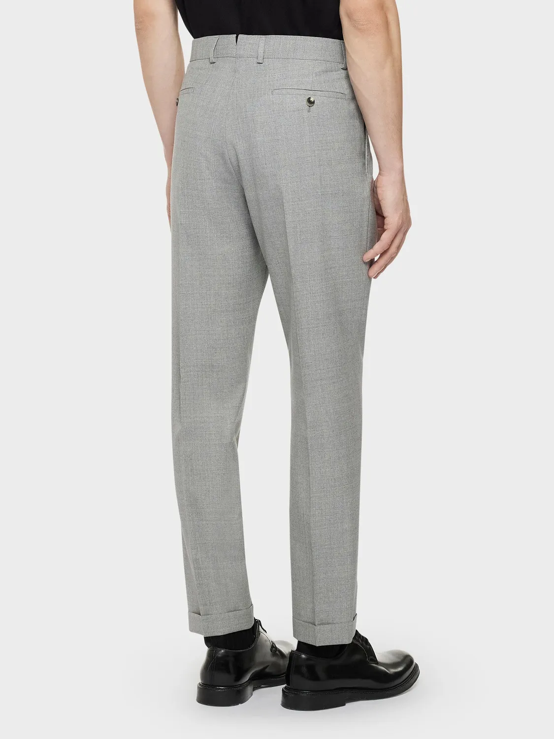 Caruso Pantalone carrot-fit lana grigio pince