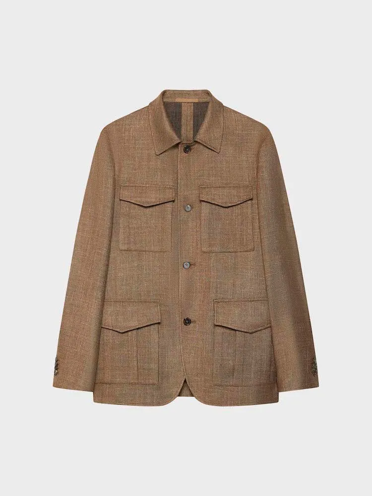 Caruso sahariana lana seta lino beige 48-52