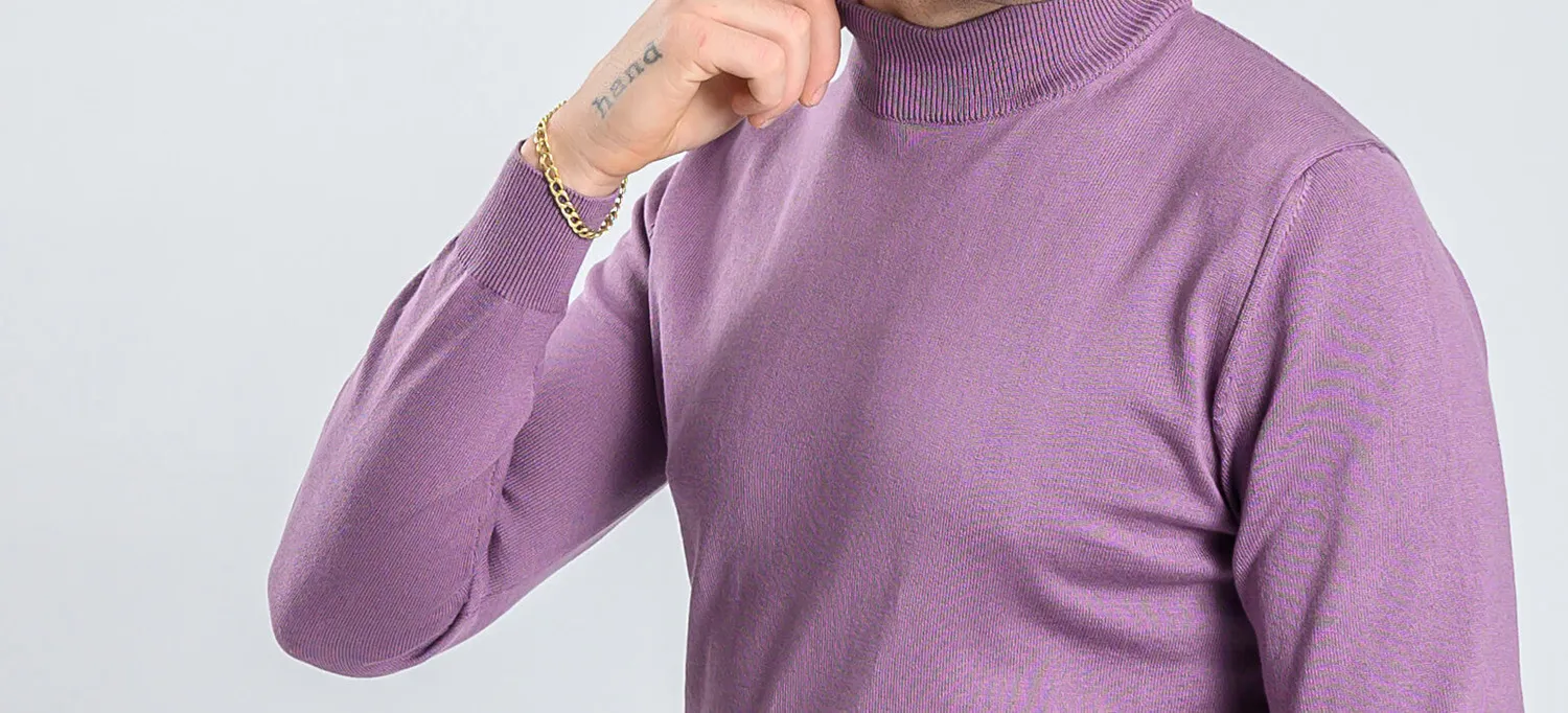 Alain Delon Dolcevita Cotone Lilla Slim Fit